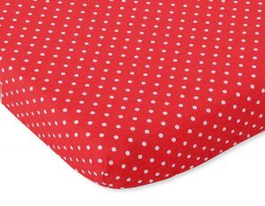 Sheet made of cotton 120x60cm white polka dots on red